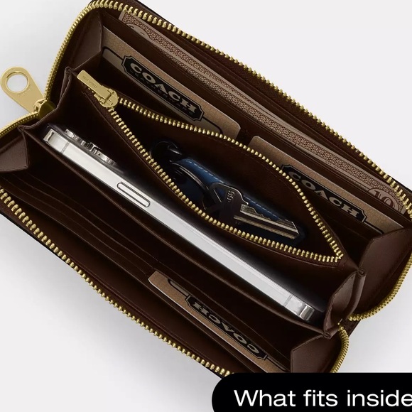 Coach Cosmic Coach Long Zip Around Wallet In Signature Canvas With Robot Print - Picture 3 of 8